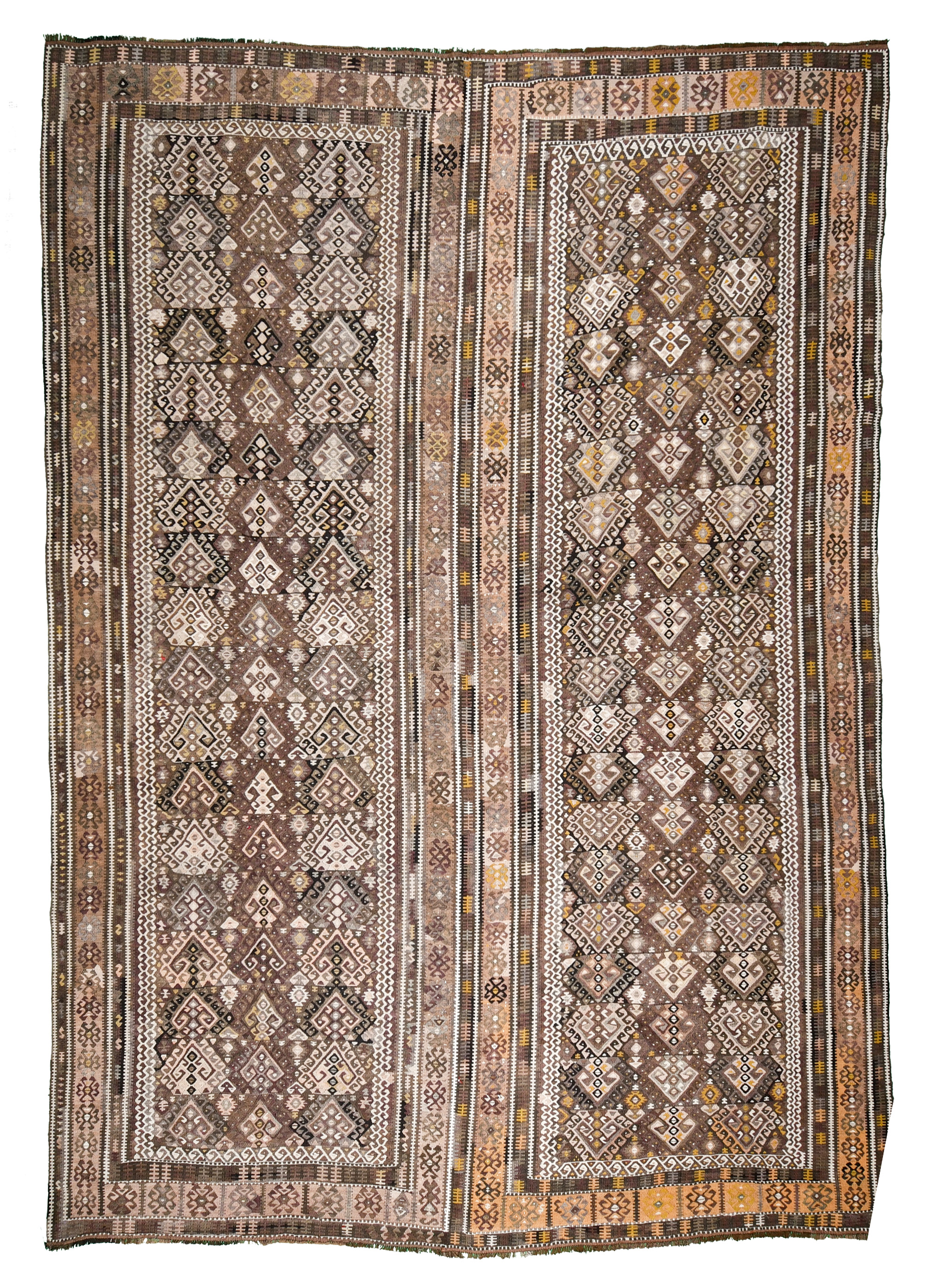 K8253 Overhead Kurdish Kilim 13.4 x 9.8